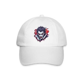 Vampir / Dracula / Blutsauger / Halloween / Mythos - Baseballkappe - Weiß/Weiß - Vorne