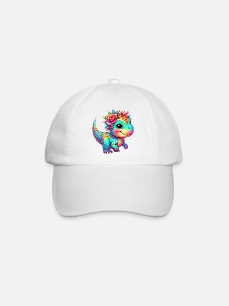 Dinosaurier - Baseballkappe - Weiß/Weiß