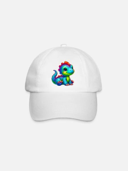 Dinosaurier - Baseballkappe - Weiß/Weiß
