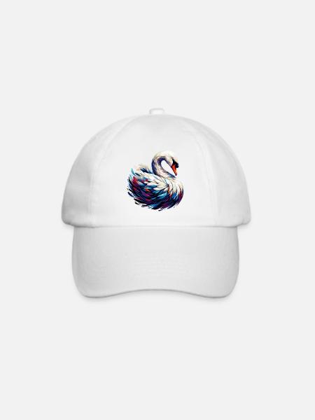 Schwan - Baseballkappe - Weiß/Weiß