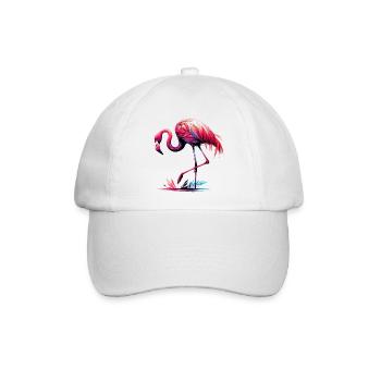 Flamingo - Baseballkappe - Weiß/Weiß - Vorne