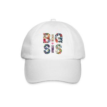 BIG SIS - Sister - Große Schwester - Partnerlook - Baseballkappe - Weiß/Weiß - Vorne