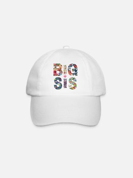 BIG SIS - Sister - Große Schwester - Partnerlook - Baseballkappe - Weiß/Weiß