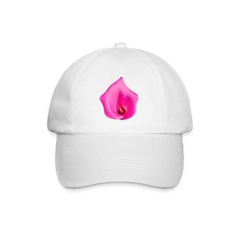 Pinke Calla Blüte - Baseballkappe - Weiß/Weiß - Vorne