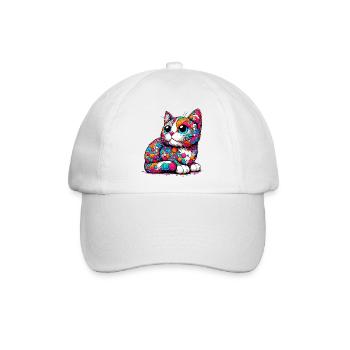 Katze - Baseballkappe - Weiß/Weiß - Vorne