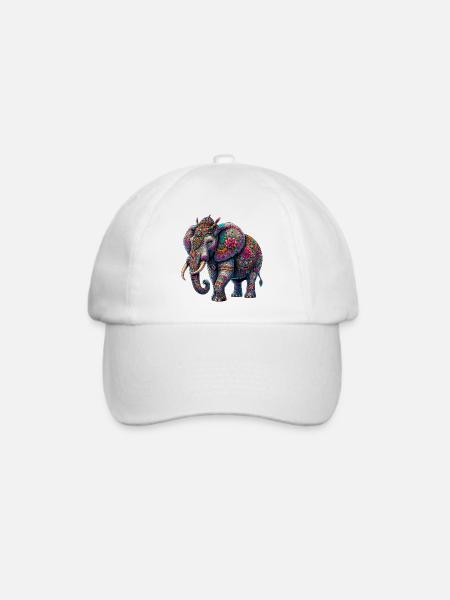 Elefant - Baseballkappe - Weiß/Weiß
