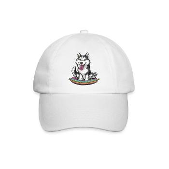 I love sibirian Huskies – Ich liebe Huskys - Baseballkappe - Weiß/Weiß - Vorne