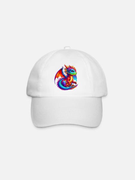 Drache - Baseballkappe - Weiß/Weiß