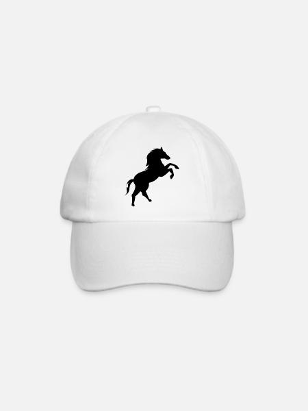 Pferd Logo Galopp Symbol Tiere Illustration icon - Baseballkappe - Weiß/Weiß