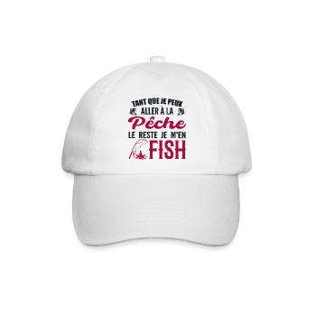 Wenn ich angeln gehen kann, fische ich den Rest - Baseballkappe - Weiß/Weiß - Vorne