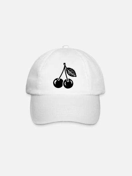 Kirsche - Baseballkappe - Weiß/Weiß