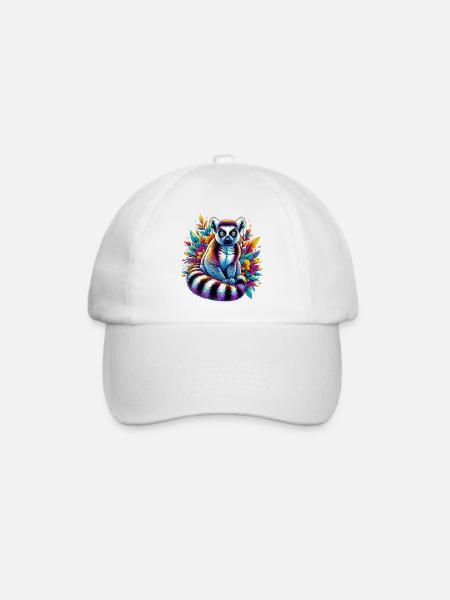 Lemur - Baseballkappe - Weiß/Weiß