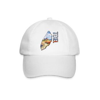 Aquarell Landkarte Texel - Baseballkappe - Weiß/Weiß - Vorne