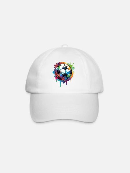 Buntes urbanes Fußball Graffiti mit Lichtreflexe - Baseballkappe - Weiß/Weiß