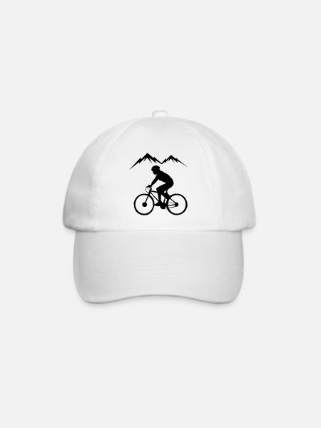 Biker-Berge Hintergrund - Baseballkappe - Weiß/Weiß