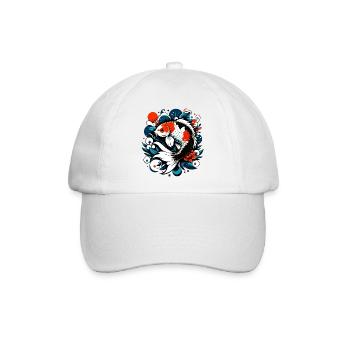 Koi-Karpfen - Baseballkappe - Weiß/Weiß - Vorne