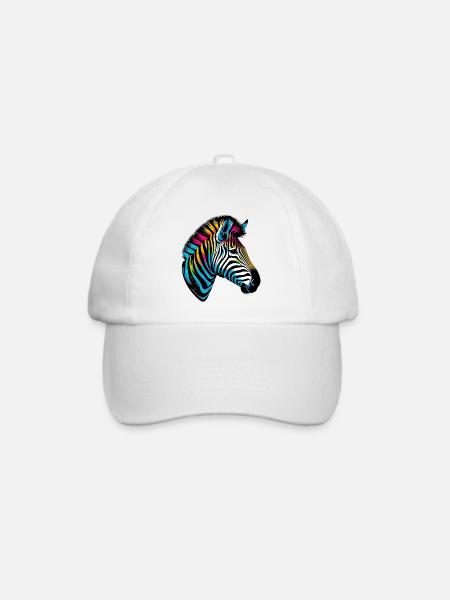 Zebra - Baseballkappe - Weiß/Weiß