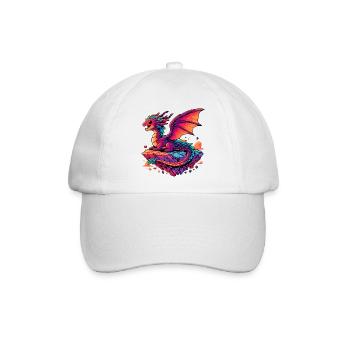 Drache - Baseballkappe - Weiß/Weiß - Vorne
