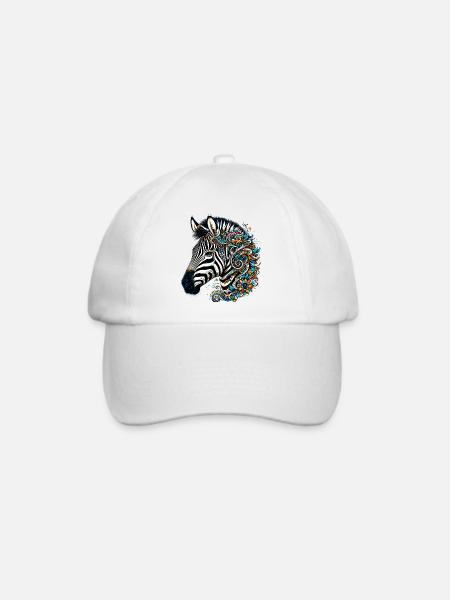 Zebra - Baseballkappe - Weiß/Weiß