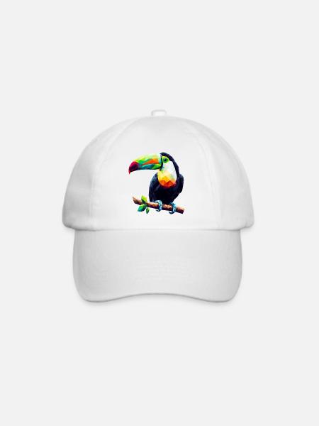 Polygonaler Tukan - Baseballkappe - Weiß/Weiß