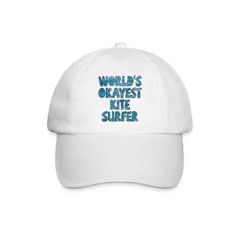 world's okayest kite surfer dunkelblau - Baseballkappe - Weiß/Weiß - Vorne