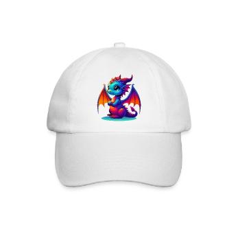 Drache - Baseballkappe - Weiß/Weiß - Vorne