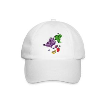 Obst mit Insekten - Baseballkappe - Weiß/Weiß - Vorne