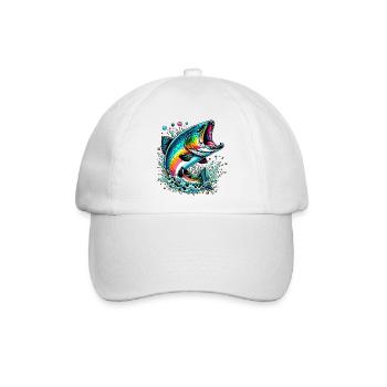 Lachs - Baseballkappe - Weiß/Weiß - Vorne