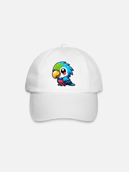 Papagei - Baseballkappe - Weiß/Weiß