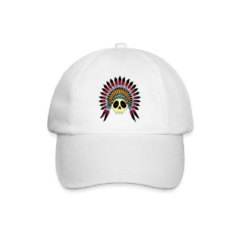 Indianerhäuptling Schädel - Baseballkappe - Weiß/Weiß - Vorne