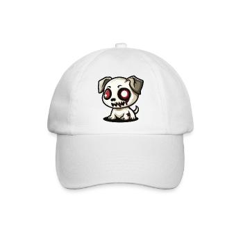 Hund Halloween Zombie Baby - Baseballkappe - Weiß/Weiß - Vorne