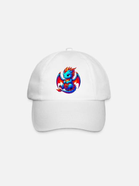 Drache - Baseballkappe - Weiß/Weiß