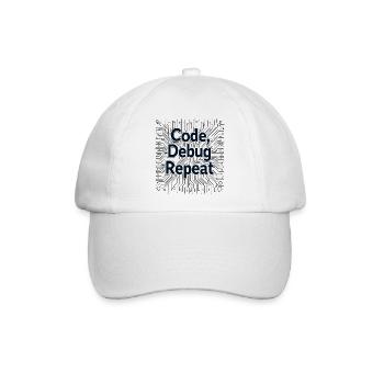 Code Debug Repeat - Software Engineer - Baseballkappe - Weiß/Weiß - Vorne
