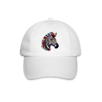 Zebra - Baseballkappe - Weiß/Weiß - Vorne