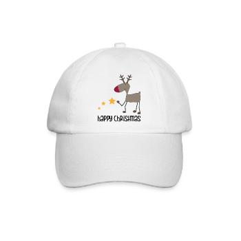 happy Christmas - Baseballkappe - Weiß/Weiß - Vorne