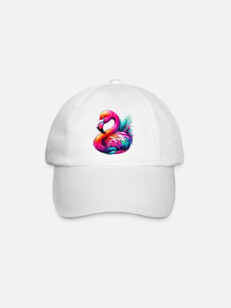 Flamingo - Baseballkappe - Weiß/Weiß