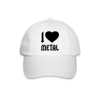 I LOVE METAL - Baseballkappe - Weiß/Weiß - Vorne