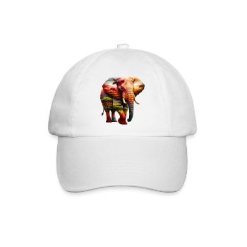 Elefant - Baseballkappe - Weiß/Weiß - Vorne
