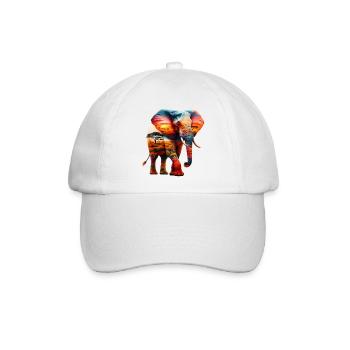 Elefant - Baseballkappe - Weiß/Weiß - Vorne