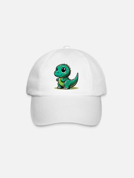 Dinosaurier - Baseballkappe - Weiß/Weiß