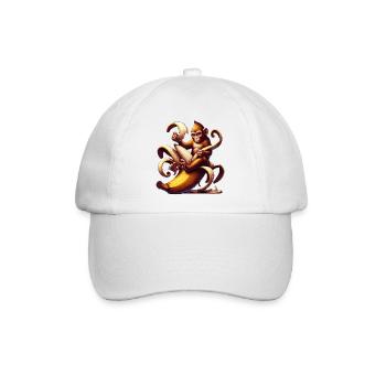 Affe - Baseballkappe - Weiß/Weiß - Vorne
