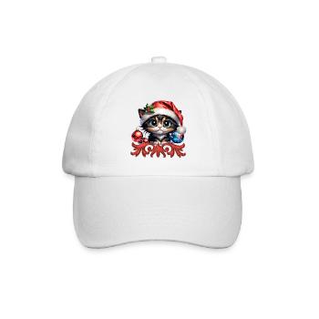 Entzückendes Weihnachtskätzchen. - Baseballkappe - Weiß/Weiß - Vorne