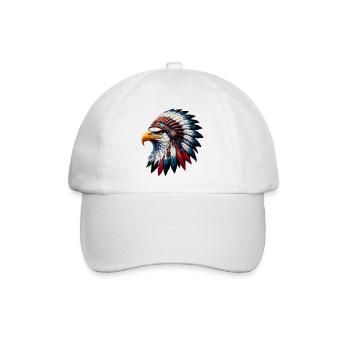 Amerikanischer Indianer Adler Amerikanische Rothaut - Baseballkappe - Weiß/Weiß - Vorne