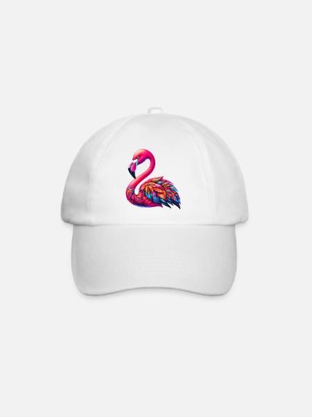 Flamingo - Baseballkappe - Weiß/Weiß