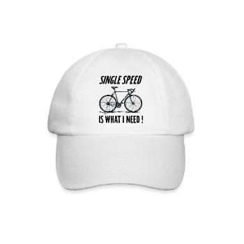 Single Speed is what i need - Baseballkappe - Weiß/Weiß - Vorne