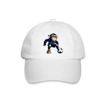 Fussball Schimpanse - Baseballkappe - Weiß/Weiß - Vorne