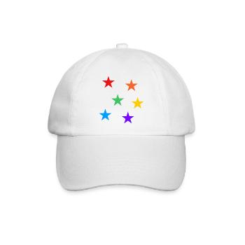 Sterne Regenbogen LGBTQ subtile Gay Pride - Baseballkappe - Weiß/Weiß - Vorne