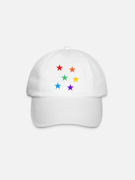 Sterne Regenbogen LGBTQ subtile Gay Pride - Baseballkappe - Weiß/Weiß