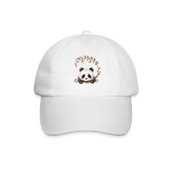 Panda Verspielt Entzückend Spaß Tier Bunt - Baseballkappe - Weiß/Weiß - Vorne