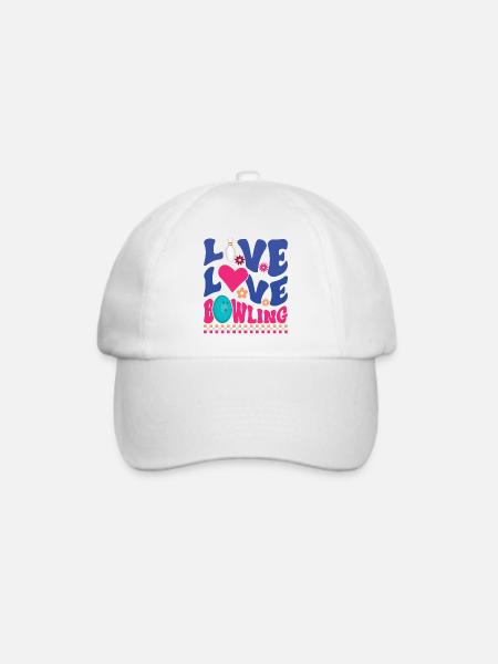 Leben, Liebe, Bowling - Baseballkappe - Weiß/Weiß
